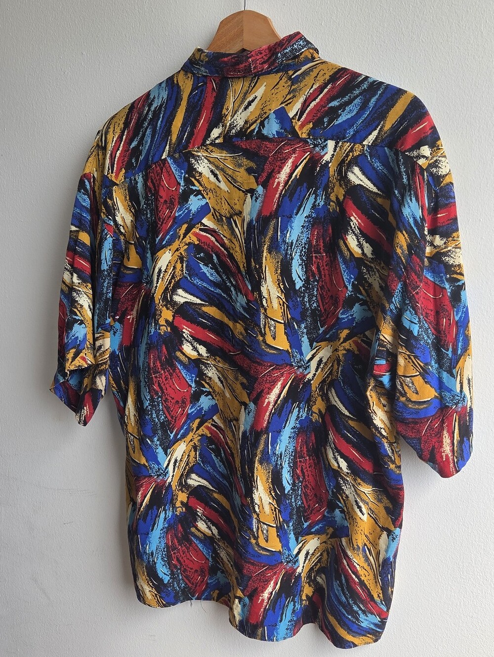 Vintage Multicolor Short-Sleeve Shirt - Yellow/Blue/Red - Picture 5 of 8